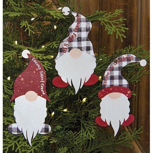 3 Set Santa Gnome Ornaments - The Fox Decor