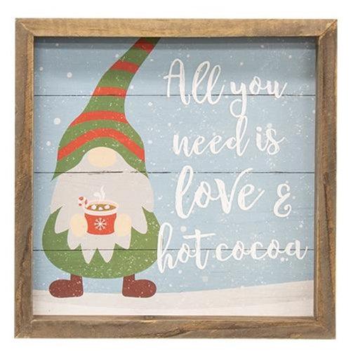 Hot Cocoa Gnome Slat Frame - The Fox Decor