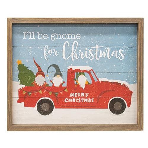 I'll Be Gnome For Christmas Slat Frame - The Fox Decor