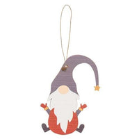 4 Set Wooden Winter Gnome Ornaments - The Fox Decor