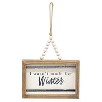 All I Want For Christmas Beaded Mini Pinstripe Sign 3 Asstd - The Fox Decor