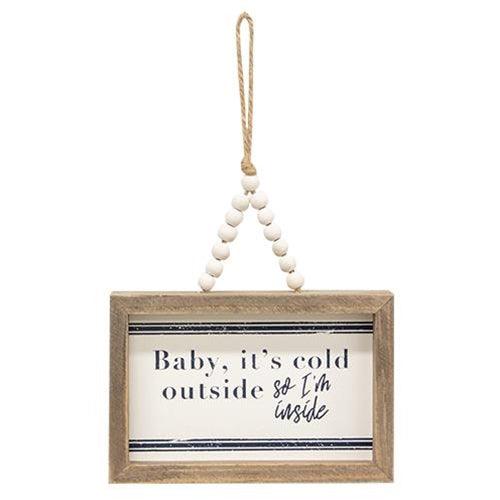 All I Want For Christmas Beaded Mini Pinstripe Sign 3 Asstd - The Fox Decor