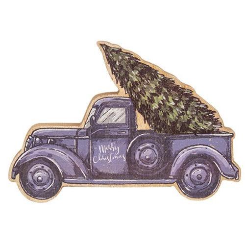 Blue Christmas Truck Chunky Sitter - The Fox Decor