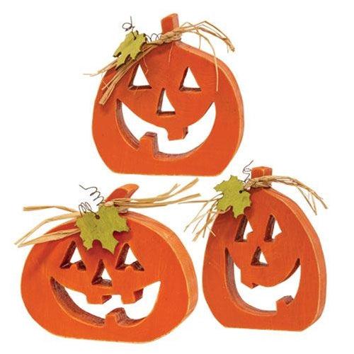 3 Set Cutout Jack O Lantern Chunky Sitters - The Fox Decor
