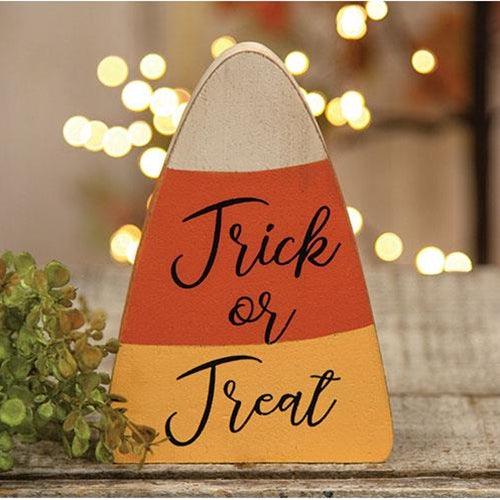 Trick or Treat Candy Corn Chunky Sitter - The Fox Decor
