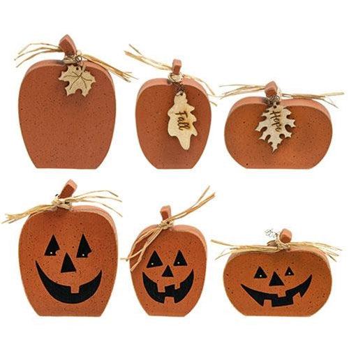 3 Set Chunky Reversible Pumpkin Sitters - The Fox Decor