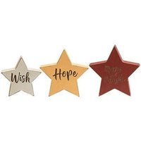 3 Set Reversible Christmas Words Chunky Star Sitters - The Fox Decor