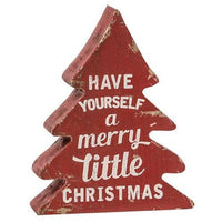 3 Set Wonderful Time of Year Distressed Wooden Trees - The Fox Decor