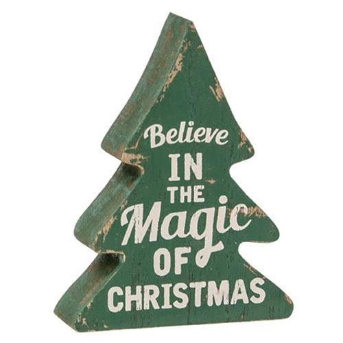 3 Set Wonderful Time of Year Distressed Wooden Trees - The Fox Decor