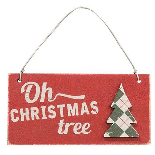 3 Set Plaid Christmas Tree Word Ornaments - The Fox Decor