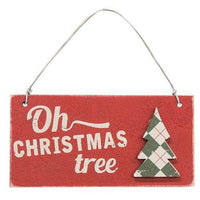 3 Set Plaid Christmas Tree Word Ornaments - The Fox Decor