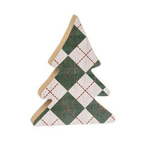 2 Set Distressed Wooden Plaid Christmas Trees - The Fox Decor