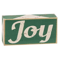 3 Set Plaid Joy Believe Peace Wooden Blocks - The Fox Decor
