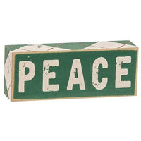 3 Set Plaid Joy Believe Peace Wooden Blocks - The Fox Decor