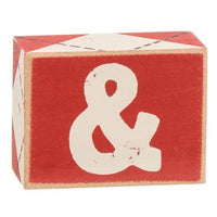 3 Set Plaid Merry & Bright Wooden Blocks - The Fox Decor
