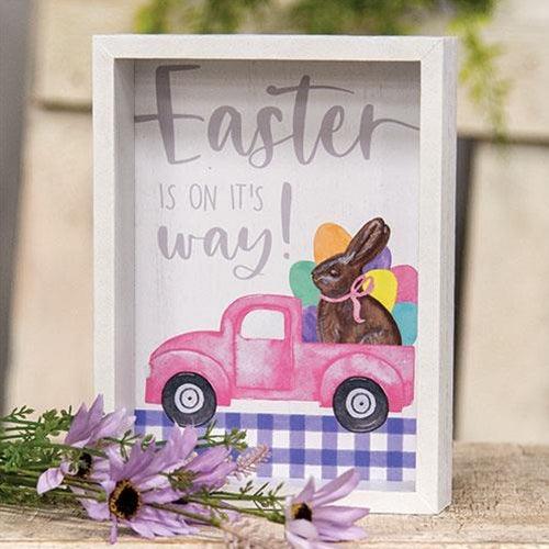 Easter is On It's Way Inset Box Sign - The Fox Decor