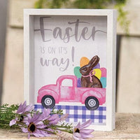 Easter is On It's Way Inset Box Sign - The Fox Decor