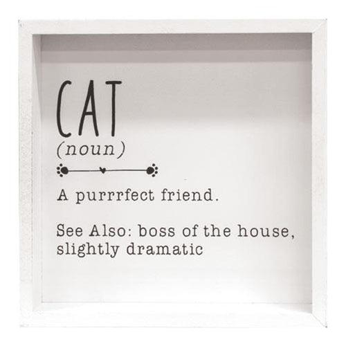 Cat Definition Framed Box Sign - The Fox Decor