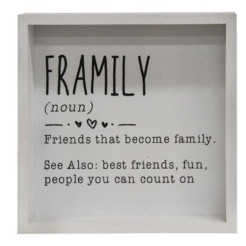 Framily Definition Framed Box Sign - The Fox Decor