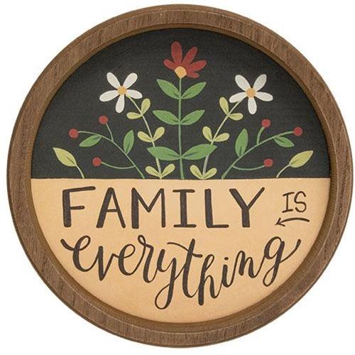 Family Is Everything Round Sign 2 Asstd - The Fox Decor