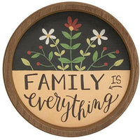 Family Is Everything Round Sign 2 Asstd - The Fox Decor