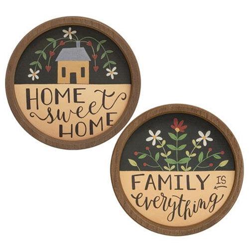 Family Is Everything Round Sign 2 Asstd - The Fox Decor