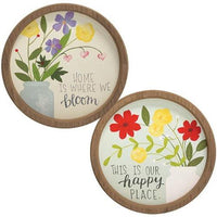 Thumbnail for Home Is Where We Bloom Round Sign 2 Asstd - The Fox Decor