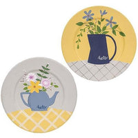 Hello Teapot Plate 2 Asstd - The Fox Decor