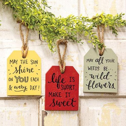 Life Is Short Wooden Tag 3 Asstd - The Fox Decor