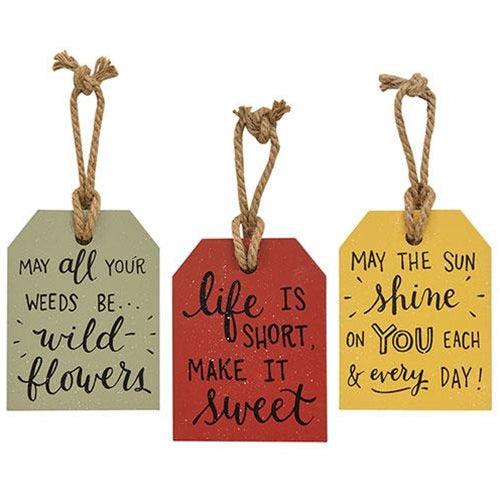 Life Is Short Wooden Tag 3 Asstd - The Fox Decor