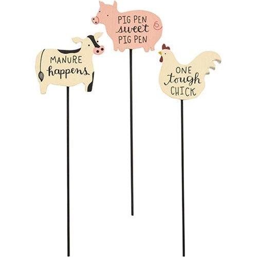 Farm Animal Plant Poke 3 Asstd - The Fox Decor