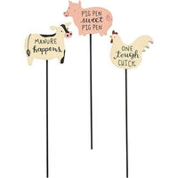 Farm Animal Plant Poke 3 Asstd - The Fox Decor