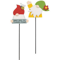 Gnome Honey Bees & Flowers Please Plant Poke 2 Asstd - The Fox Decor