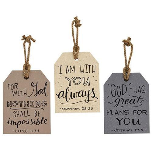 Words of Comfort Large Wooden Tag 3 Asstd - The Fox Decor