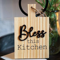 Bless This Kitchen Natural Cutting Board Ornament - The Fox Decor