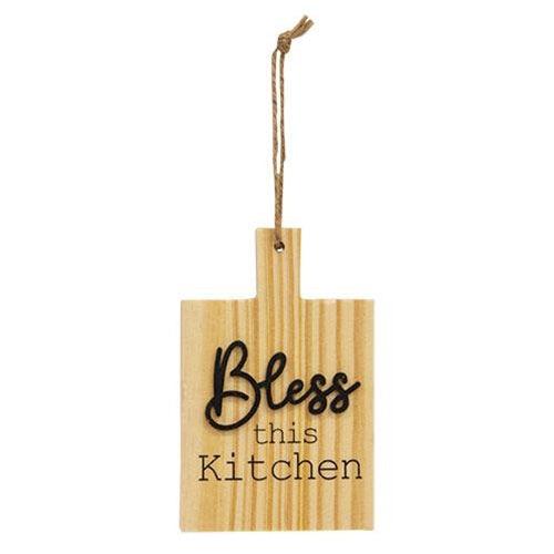 Bless This Kitchen Natural Cutting Board Ornament - The Fox Decor