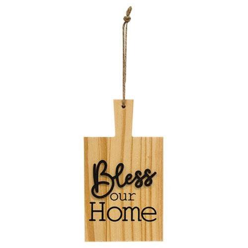 Bless Our Home Natural Cutting Board Ornament - The Fox Decor