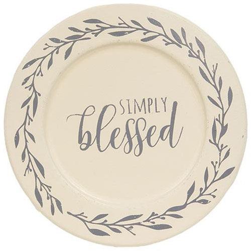 Always Grateful Floral Band Plate 3 Asstd sold individually - The Fox Decor