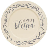 Always Grateful Floral Band Plate 3 Asstd sold individually - The Fox Decor