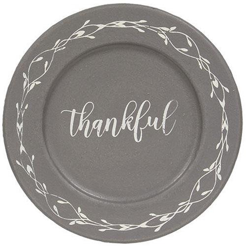 Always Grateful Floral Band Plate 3 Asstd sold individually - The Fox Decor