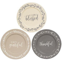 Always Grateful Floral Band Plate 3 Asstd sold individually - The Fox Decor