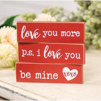 Be Mine Thin Wood Block 3 Asstd - The Fox Decor