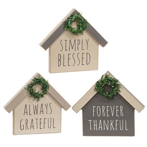 Forever Thankful House Sitter 3 Asstd - The Fox Decor
