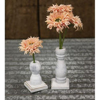 Medium White Spindle Flower Holder - The Fox Decor