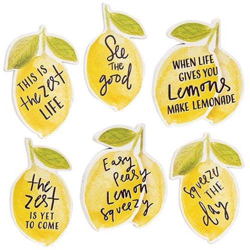 6 Set Lemon Sayings Magnets - The Fox Decor