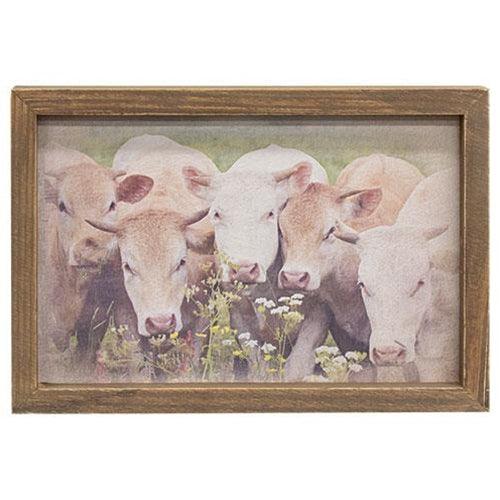 Gathered Cows Framed Print Wood Frame - The Fox Decor