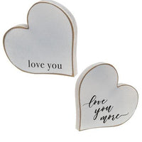 2 Set Love You More Distressed Chunky Hearts - The Fox Decor