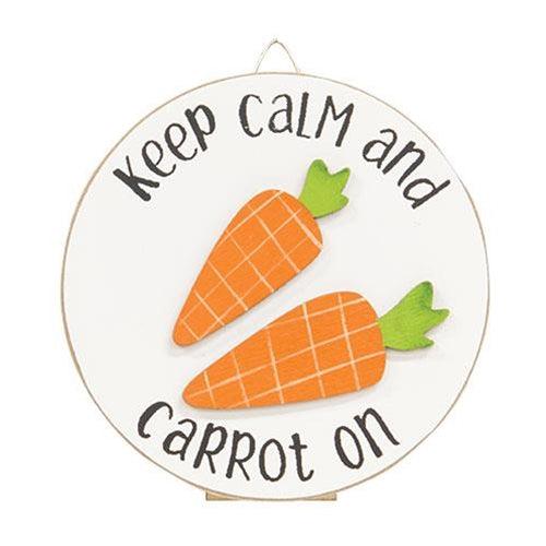 Keep Calm and Carrot On Mini Round Easel Sign 2 Asstd - The Fox Decor