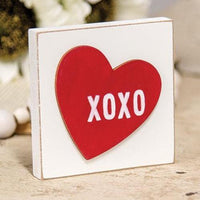 XOXO Heart Square Block - The Fox Decor