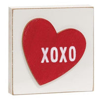 XOXO Heart Square Block - The Fox Decor
